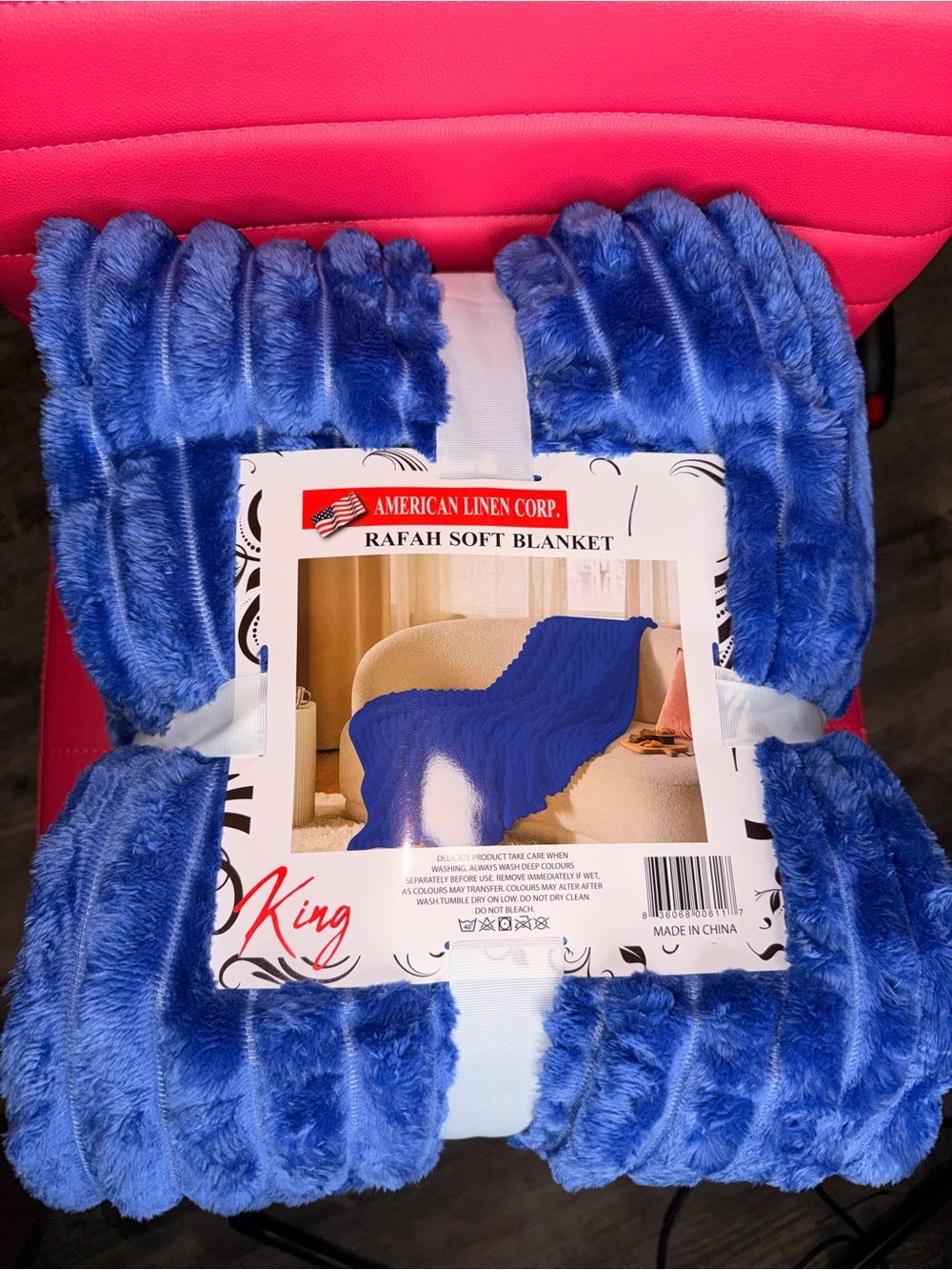 American Living Rafah Soft Blanket - Blue